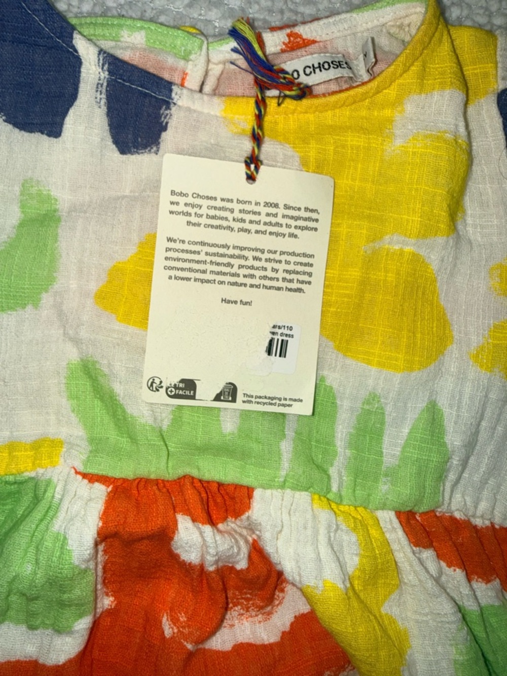 🆕 BOBO CHOSES Carnival Balloon Sleeve Dress - 4/5 Years - Picture 5 of 8